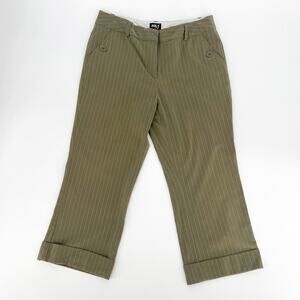 Vintage Pinstriped Kick Flare Cropped Trousers Size 6